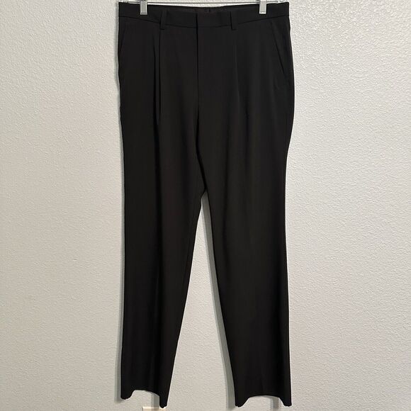 Pascucci Golf Pants Men’s Size 34 (86cm) Black Pleated Titanium Nylon Polyester